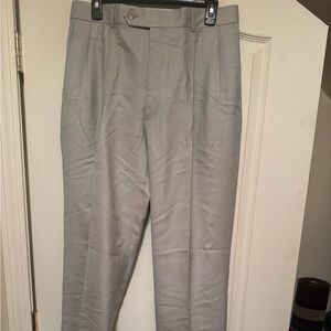 Paul Fredrick Men’s Pleated Slacks Size 34R/34W 100% Polyester Brand New